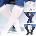 thumbnail image 5 of Mens Striped Knee High Socks Wear Traceless Sheer Mesh Stockings Thin Socks, 5 of 7