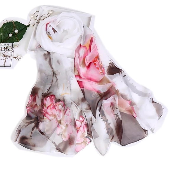 RANJIE Silk Scarves for Women Fashion Printing Long Ladies Soft Lightweight Bandanas Women's Wrap and Shawl,Multicolor