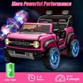 thumbnail image 6 of Ford Bronco Raptor 24V Kids Ride on Toys, Battery Powered Ride on Cars 2 Seater with Remote Control, Electric Car for Boys Girls 3-8 w/Bluetooth & LED Headlights, Pink, 6 of 8