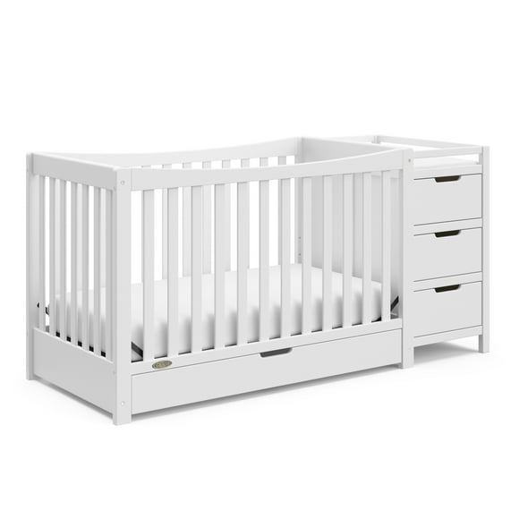 Lit de Bébé 4-en-1 avec Tiroir et Table à Langer Attachée Remi de Graco