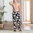 thumbnail image 5 of Uemuo Lilies Flowers Pattern Men's Wide Leg Palazzo Lounge Pants with Pockets Light Weight Loose Comfy Casual Pajama Pants-Small, 5 of 9