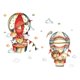 thumbnail image 3 of Cartoon Wall Decals 1 Set Hot Air Balloon Stickers Animal Decor Nursery Wall Art Easy To Apply For Children's Bedroom, 3 of 3