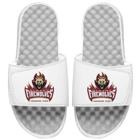 

Men s ISlide White Albany FireWolves Primary Logo Slide Sandals