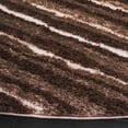 thumbnail image 3 of SAFAVIEH Seattle Pavel Abstract Shag Area Rug, Brown/Ivory, 6'7" x 6'7" Round, 3 of 10