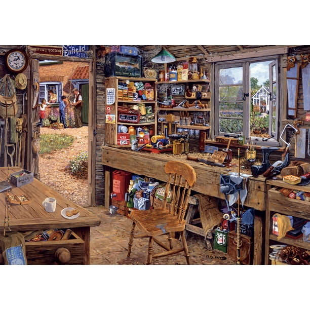 Ravensburger Dads Shed 500 Pieces Large Format Jigsaw Puzzle for Adults Every Piece is Unique Softclick Technology Means Pieces Fit Together Perfectly 14859