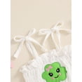thumbnail image 6 of aturustex Infant Baby Girl Irish Romper Dress 0-18M Newborn Tie Spaghetti Strap Ruffled Bodysuits Mesh Dress Shamrock Embroidery Jumpsuit Tulle Dress shion Cute Casual Daily Princess Outfits, 6 of 7