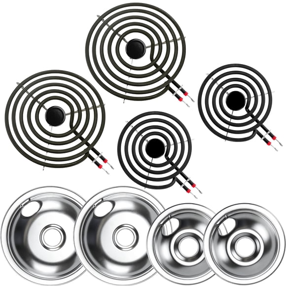 2*316048413(8 Pouces) 2*316048414(6 Pouces) Brûleur de Cuisinière Électrique Gouttes MP22YA Ensemble d'Éléments de Brûleur de Cuisinière Électrique MP15YA(6 Pouces) MP21YA(8 Pouces) Compatible avec Frigid