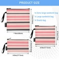 thumbnail image 3 of Haosy 3 Pack Reusable Ziploc Bags BPA Free Healthy Food Storage Bag Leakproof Sandwich Snack Freezer Bags Pink Black Striped, 3 of 7