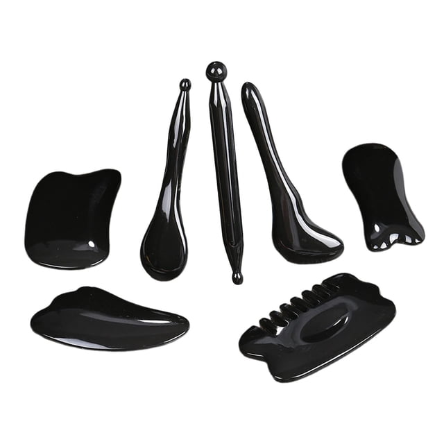 Herramienta de Gua piezas Manual portátil Yuyangstore Tabla de masaje Gua Sha Negro