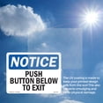 thumbnail image 6 of Push Button Below To Exit OSHA Notice Aluminum Sign 18 Inch x 12 Inch - 5 Pack, 6 of 8