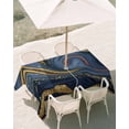 thumbnail image 3 of 54x80 Inch Outdoor Tablecloth with Umbrella Hole Zipper Rectangle Purple Blue Golden Marble Rectangular Tablecloths Outside Waterproof Modern Abstract Art Fluid Patio Table Cover for Picnic Party, 3 of 8