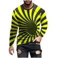thumbnail image 2 of Mens Plus Size Crewneck T-Shirts Big & Tall S-5X Long Sleeve Stretchy Slim Tees Tops Casual Stripe Printed Basic Comfort Pullover T-Shirts, 2 of 4