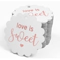 thumbnail image 4 of Inkdotpot 50 Pack Real Rose Gold Foil Paper Tags Love Is Sweet Wedding Favor Hang Tags, 4 of 6
