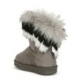 thumbnail image 3 of Asymmetrical Fur Round Toe Flat Winter Boots 19846, 3 of 5