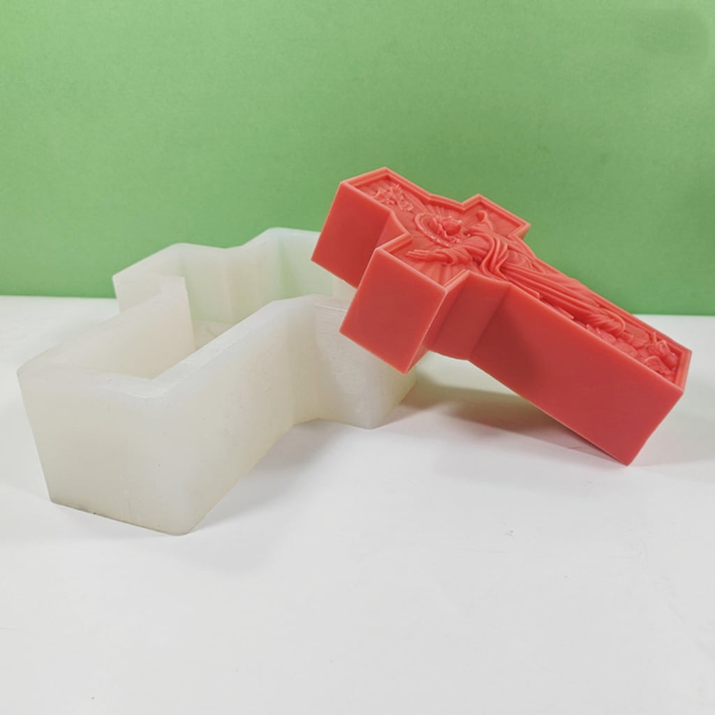 Zorvai Religious Cross Candle Mold Non Stick Easy to Demold