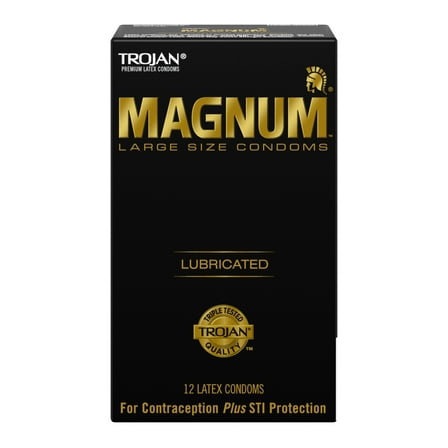 Trojan Magnum Large Size Lubricated Condoms - 12 count