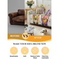 thumbnail image 5 of Watercolor Floral Gnomes Couch Cover for 2 Cushion Sofa, Spring Garden Butterflies Beige Washable Loveseat Sofa Covers Slipcover for Sectional Sofas L-Shaped, Couch Throw Cover 71"x118", 5 of 9