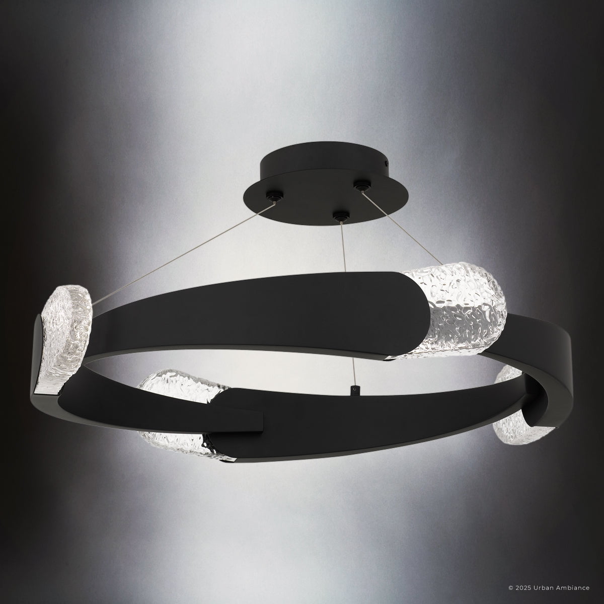 Luxury Contemporary Ceiling Light, Matte Black, UQL6320