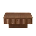 thumbnail image 3 of Kevinplus 35.43" Modern Handcraft Drum Coffee Table for Living Room, Lift Top Wooden Coffee Table with Hidden Storage Space, Walnut, 3 of 9