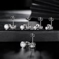 thumbnail image 5 of Leander Titanium Stud Earrings Set Hypoallergenic Cubic Zirconia Round Surgical Stainless Steel 4 Prong Stud Earring Jewelry for Women Men, 5 of 7