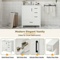 thumbnail image 4 of Euroco 30" White Bathroom Vanity with Sink Combination Set, Bathroom Storage Cabinet with Soft Close Door, 3 Soft Close Drawers and Removable Tray, Solid Wood Frame, 4 of 9
