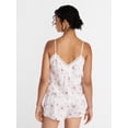 thumbnail image 4 of Joyspun Women's Lace Trim Stretch Satin Cami and Shorts Set, 2-Piece, Sizes XS-3X, 4 of 6