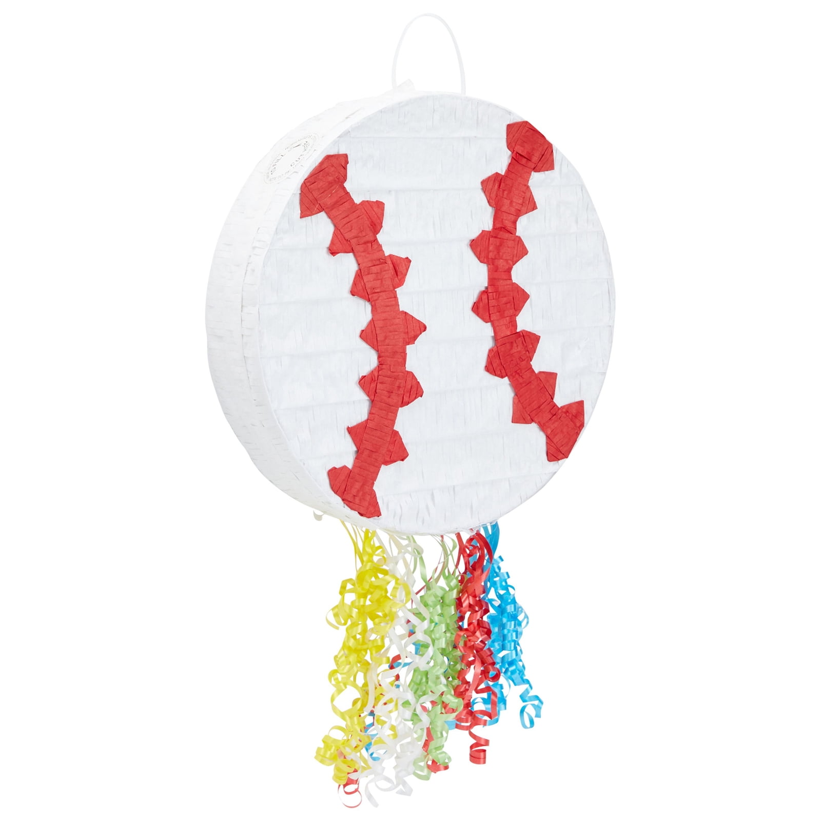 Small Pinata with Pull Strings, Baseball Gender Reveal Decorations, 12.75 x 3 In