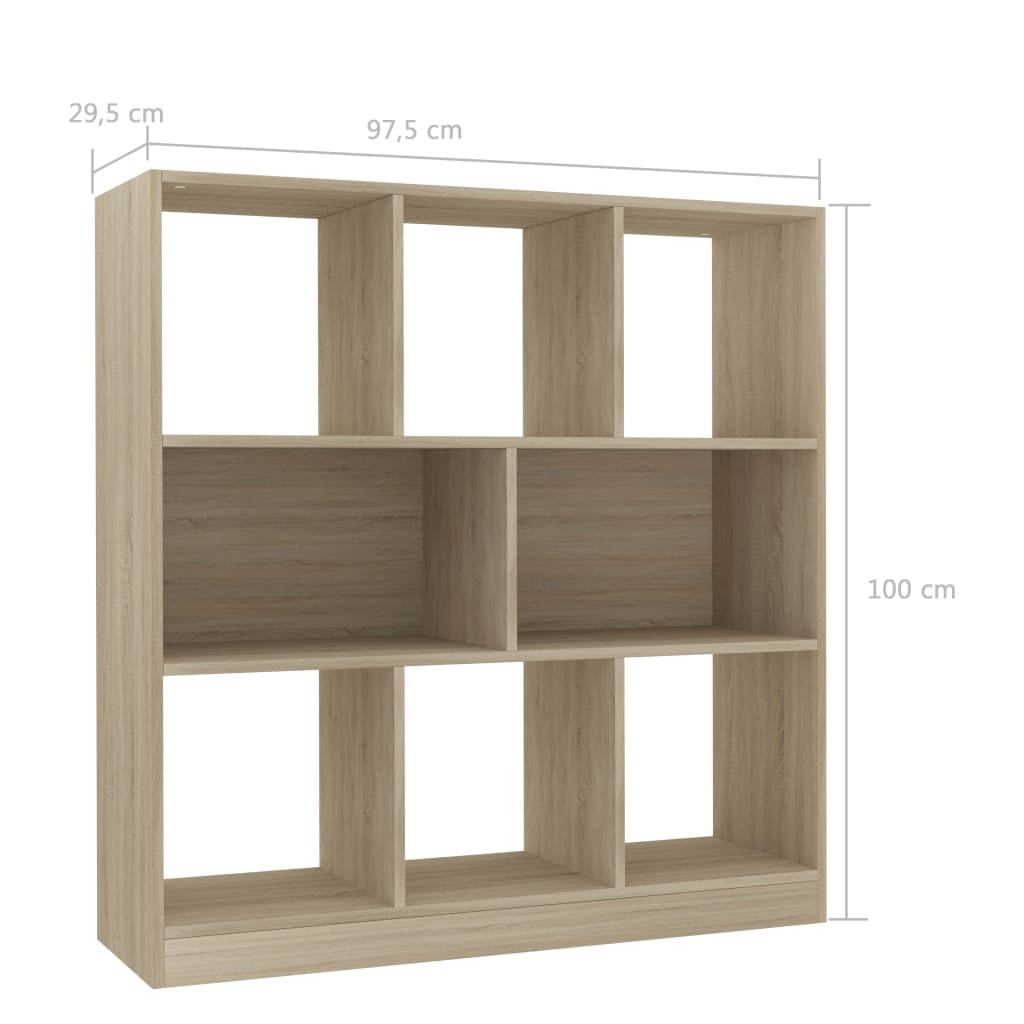 Kepooman 38" Modern Floor-Standing Irregular Grid Storage Bookshelf for Books Photos, Brown