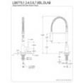 thumbnail image 2 of Gourmetier LS8777DL Concord Single-Handle Pre-Rinse Kitchen Faucet, Matte Black/Polished Chrome, 2 of 2