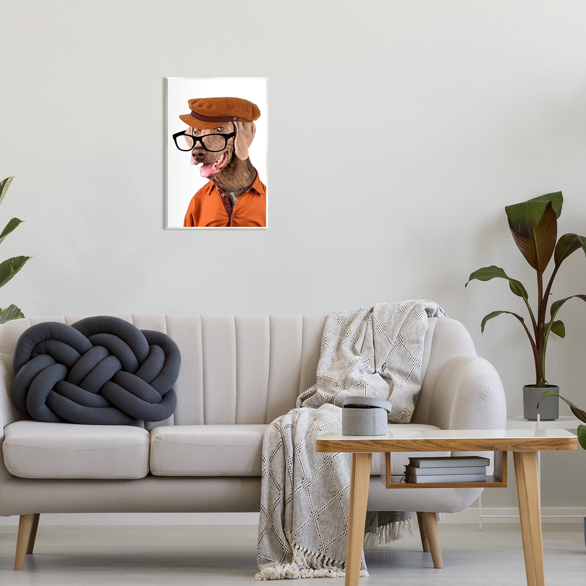 Stupell Industries Schoundrel Dog in Glasses Animals & Insects Painting Unframed Art Print Wall Art, 13 x 19