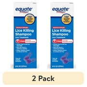 (2 pack) Equate Lice Killing Shampoo; Step 1 Lice Treatment for Kids and Adults, 8 oz