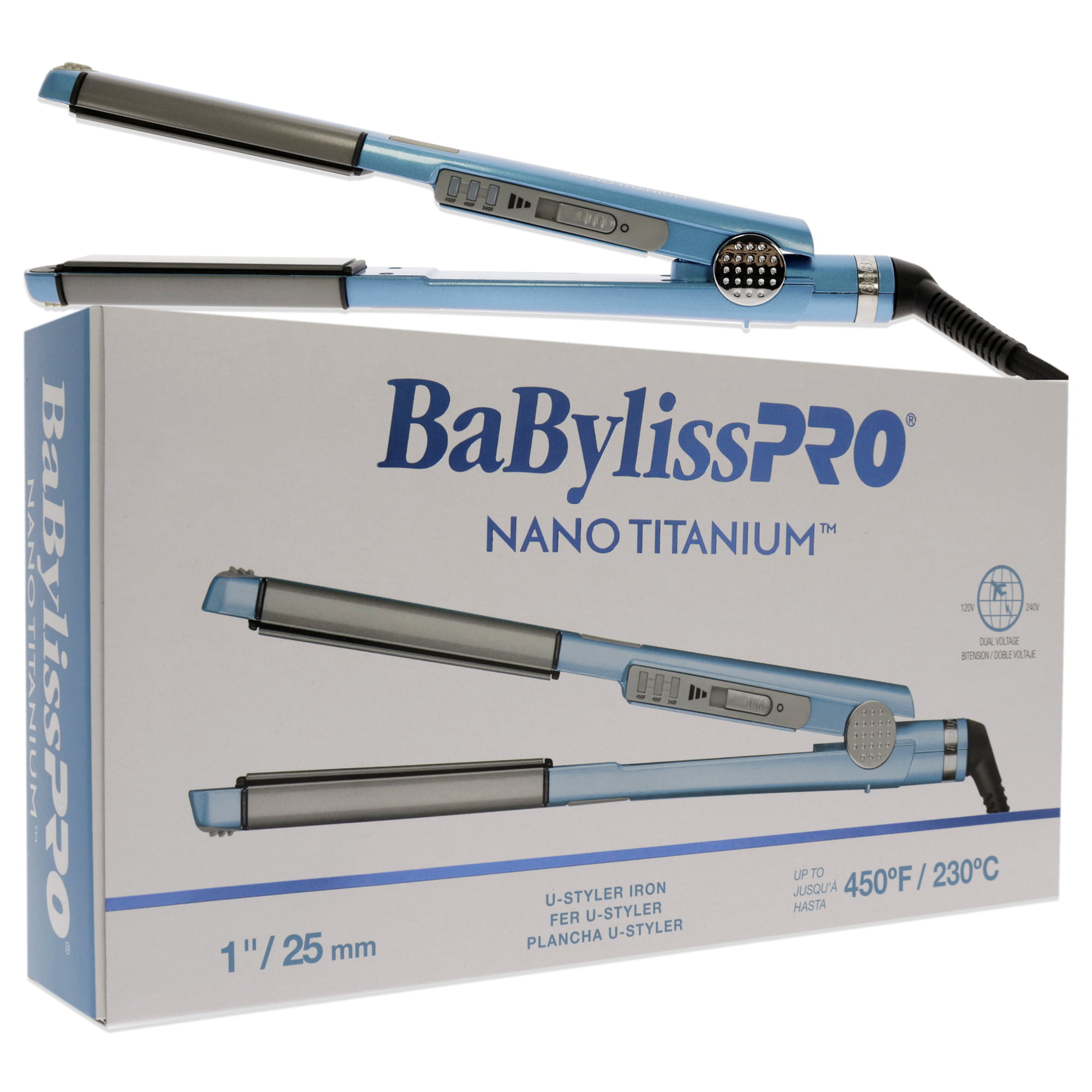 Hair Straightener Pro Nano Titanium Wide 1 3/4 44mm 220V 450F - Babyli