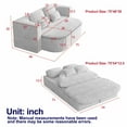 thumbnail image 7 of 2-in-1 Convertible Sofa Bed,75'' Foldable Sleeper Sofa Bed,Corduroy Floor Folding Sofa Bed Lounge Sofa with Multi Functional Blanket for Living Room Bedroom,Beige, 7 of 7