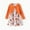 Orange, variant on PatPat 2pcs Kid Girl Dress and Cardigan Floral Print Sleeveless Dress and Ruffled Long-sleeve Orange Cardigan Set
