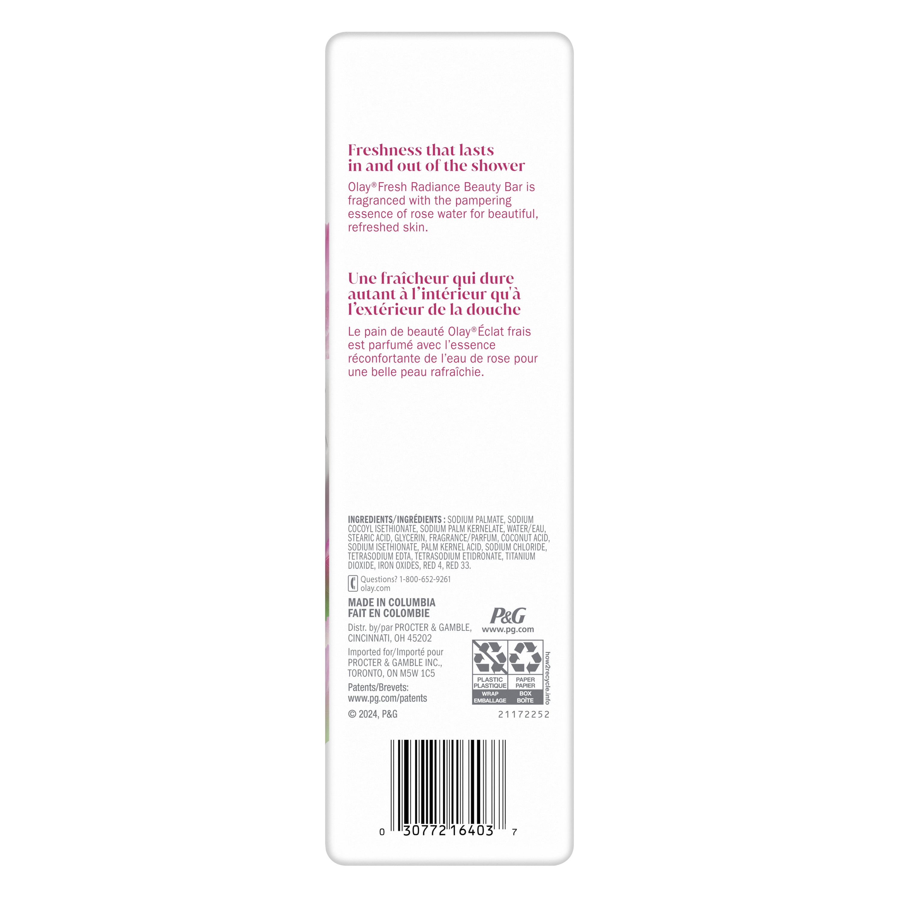 Olay Bar Soap Fresh Outlast, Rose Scent, Beauty Bars 3.75 oz (6 Count)