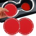 thumbnail image 1 of Car Mats 2PCS, Universal Vehicle Accessories 3.35 Inch, Silicone Anti-Slip Rhinestone, Suitable for Most Car Interiors, Car Bling for Women, Gift-Red, 1 of 5