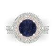 thumbnail image 2 of Clara Pucci 14K White/Rose Gold 2.73 Simulated Blue Sapphire Engraveable Engagement Ring + Wedding Band Set, 2 of 7