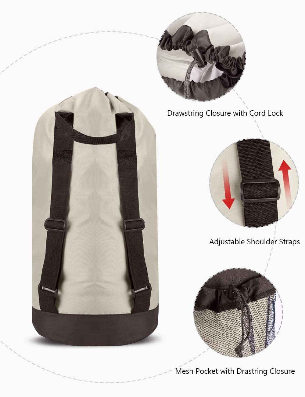 Travel Camp Washable Bag with Adjustable Shoulder Straps and Drawstring  Closure Heavy Duty Laundry Backpack - China Laundry Bag and Laundry Backpack  price