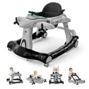 Tolead 4-in-1 Foldable Baby Walker, Activity Push Walker for 6-18 Months, 24" x 29" x 22", Gray