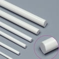 BUYISI 5x White ABS Round Tube Plastic Rod ABS Solid Round Bar DIY