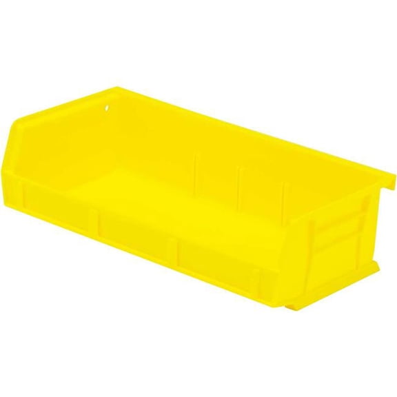 Quantum Storage Systems B2777179 11 x 5.38 x 3 in. Ultra Series Polypropylene 3 Slots Stack & Hang Bin, Yellow - Case of 8