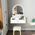 thumbnail image 4 of Costway Wall Mounted Vanity Makeup Dressing Home Furniture 2Drawer, 4 of 10