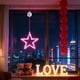 thumbnail image 5 of Lámpara De Cortina De Plástico Cortina de luces LED con forma de corazón y ventosas, 520 luces, ideal para San Valentín, fiestas, bodas, decoración colgante (rosa) JASKFLY, 5 of 8