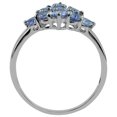 thumbnail image 4 of Carillon Cluster 925 Sterling Silver Oval 4X3 MM 1.67 Ctw Precious Tanzanite Women Floral Ring, 4 of 8