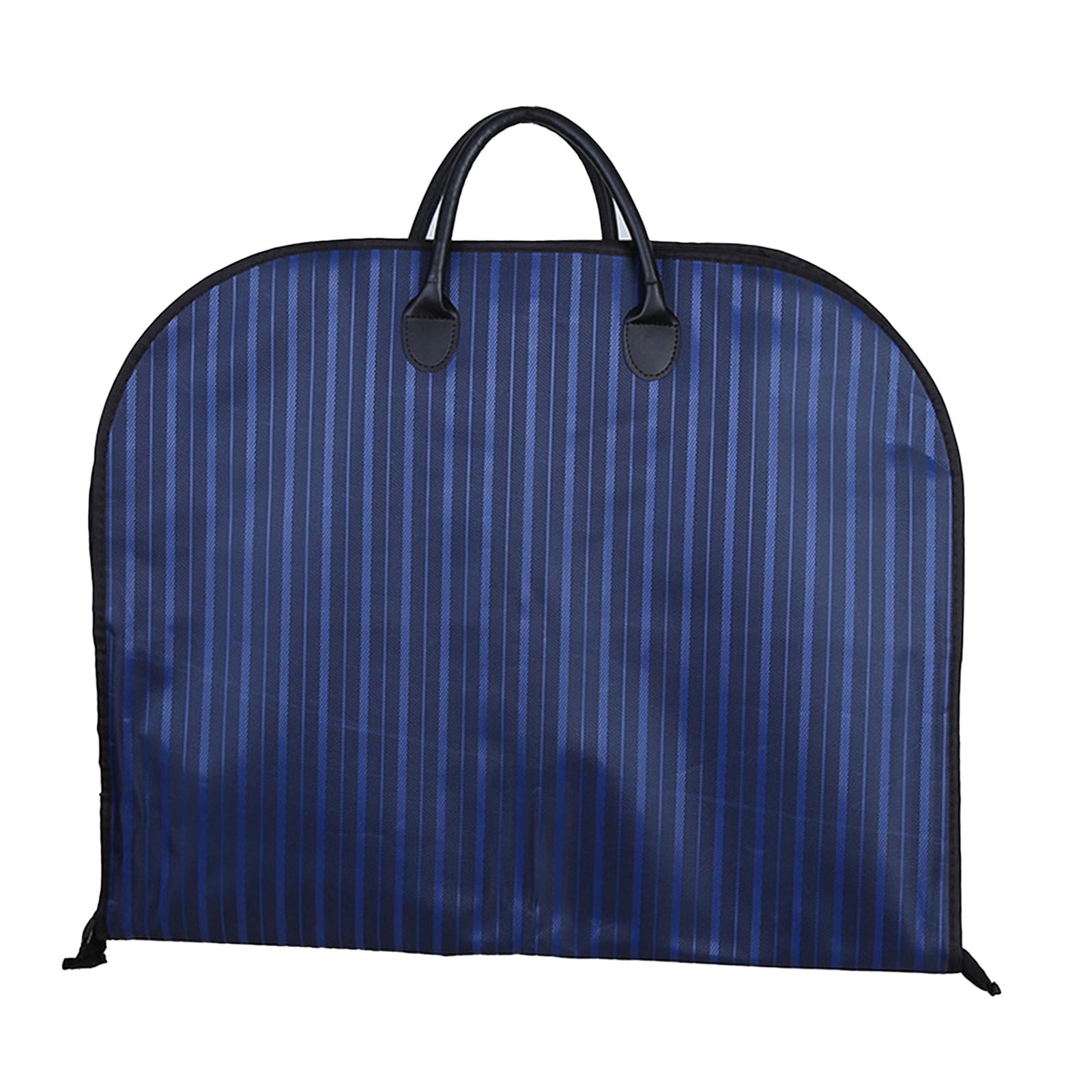Fiocias Garment Bag Foldable Hanging Bag Hanging Clothes Suit Bag Men Suit Garment Cover blue