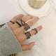 thumbnail image 4 of 6 piezas de anillos punk para dedos, anillos geométricos para nudillos de mujer, conjunto de bisutería Negro, 4 of 8