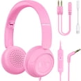 thumbnail image 1 of Auriculares para niños con micrófono | 4+ Año Niño Adolescente | Diadema ajustable | Diseño plegable | Cable auxiliar de 3,5 mm New Bee KH18, 1 of 8