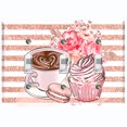 thumbnail image 1 of Metal Light Switch Wall Plate Outlet Cover (Coffee Mocha Espresso Heart Cupcake Macaron Flower Bouquet Pink - Triple Toggle), 1 of 2