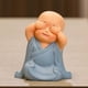 thumbnail image 5 of Figura de resina Zen Monk • Decoración marrón sobre la mesa • Adorno de escritorio adorable • Decoración para el hogar y la oficina • Acento de bonsái, 5 of 7