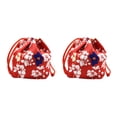 thumbnail image 4 of VONKY Japanese Drawstring Bag Coin Purse Food Pouch Durable and Portable Red 14x12x16cm 2Set, 4 of 6